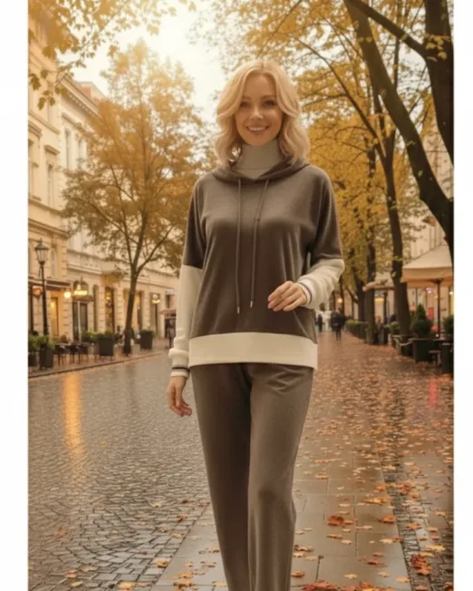 Sonbahar/Kış Trendi: Velur Dokulu 3'lü Takım Konforu!