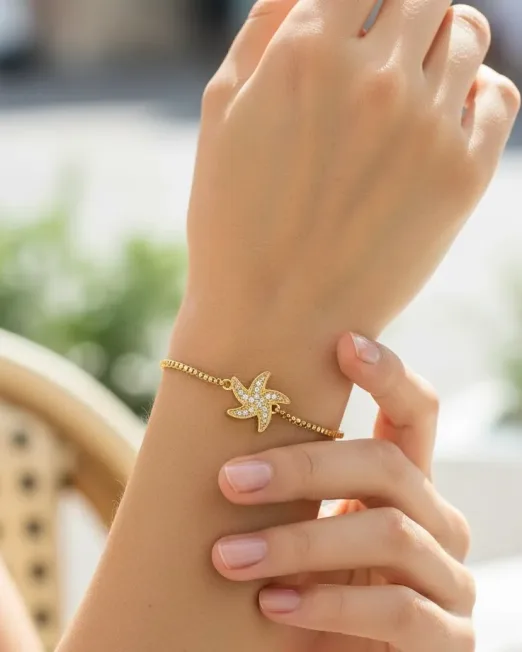 Zirkon Taşlı Deniz Yıldızı Bileklik Yazın Işıltısı Bileğinizde!