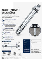 Borulu Çekmeli Çelik Dübel M20x140 /25 Adet - Görsel 5