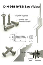 DIN 968 4.8x45 RYSB Sac Vidası 100 Adet