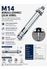 Borulu Çekmeli Çelik Dübel M14x110 /50 Adet - Görsel 5