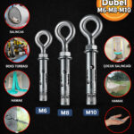 M10 Kapalı Kancalı Çelik Dübel / 10 Adet