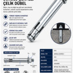 Borulu Çekmeli Çelik Dübel M20x140 /50 Adet